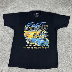 Fast & Furious Shirt Mens XL Black Car Graphic Tee Movie Street Racing Cotton